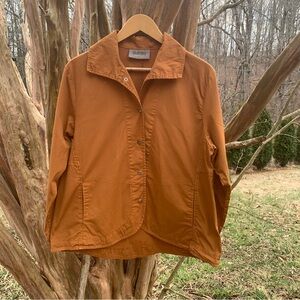 Eleven Stitch Design Snap Down Long Sleeve Top/Jacket in Burnt Orange